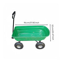 75L Capacity Garden Dump Cart All-Terrain Wheels Poly Garden Dump Cart Pneumatic Tires Heavy Duty Yard Wagon Pivoting Handle for Farmers, Landscapers