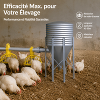 Automatic chicken feed dispenser, galvanized steel, pest-proof, for poultry and rural owners