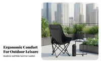 Foldable High-Back Moon Chair Lightweight Padded Moon Chair Stable Structure Camping Seat Heavy-Duty Frame for Campers, Families, Fishing, Picnic, Picnics, Backyard