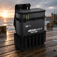 Widened Shoulder Straps Hard-Shell Fishing Chair Backpack Zippered Top EVA Fishing Bag