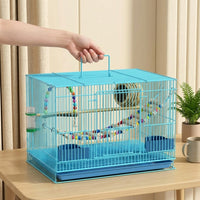 Pet Bird Cage for Small Birds, Foldable Breeder Cage with 1cm Bar Spacing, Cage Small Single Level Indoor Home Design with Slide Out Tray 60cm