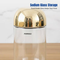 Glass Storage Jar, Transparent Sealed Container, Sodium Glass, Creative Food Organizer for Grains, Candy, Home Kitchen