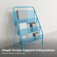 Space-Saving Foldable fabric pocket book display rack Simple Assembly Publication Display Rack Easy Installation periodical Holder long-lasting for young children, household members, Home Decorators, Playroom, Nursery, Preschool, Living Room
