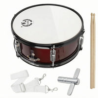 14-Inch Snare Drum White Drumheads Metal and Wood Snare Drum Percussion Instrument Tension Rods