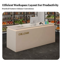 Retail Cashier Counter Sturdy Shop Front Desk Easy to Clean Modern Reception Desk for Retailers, Receptionists, Clothing Store, Lobby