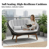 4-Piece Woven Seating collection Nordic Design 4-Piece Woven Rope Lounge Set weather-resistant Garden Furniture for Families, homeowners, Patio, Balcony, Deck