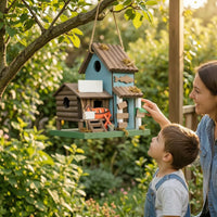Wooden Birdhouse Rustic Hanging Birdhouse Safe for Patio