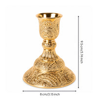 Pedestal Candle Holder Ornate Tabletop Candle Holder Metal Candlestick Cutout Decor Decorative for Decorators, Dinner Table