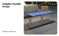 Foldable Design Portable Market Stall Cart Sturdy Folding Vendor Table with Wheels Heavy Duty Frame Mobile Vendor Display Table Multi-Functional for Street Vendors, Exhibitors, Small Business Owners, Farmers Markets, Outdoor Events, Festivals, Trade Shows