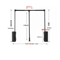 Double-Dampener Lift-down Wardrobe Rod Damping Pull-out Hanging Rod Heavy Duty Closet Lift Soft-Close