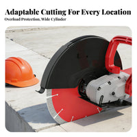 Handheld Wall Cutter High Power 7200W Wall Groove Cutting Machine Overload Protection Concrete Cutting Saw for Electricians, Demolition Work, Roadwork