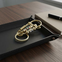 Brass Bird Keychain Handmade Bird Key Loop Vintage DIY Key Pendant for Backpack