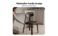 Modern Minimalist aesthetic Upholstered Side Chair Light Luxury Design Upholstered Wood Frame Side Chair Soft Padded Dining Room Seat Ergonomic Backrest for Homeowners, Restaurant Owners, Interior Designers, Restaurants, Cafes, Home Office