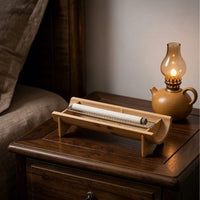 Bamboo Warming Roll Burner Smooth Polished Finish Warming Roll Igniting Stable Base to Clean Horizontal Traditional Heat Application Holder