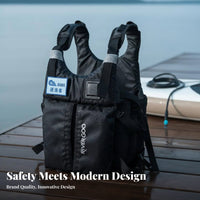 Kayaking Flotation Vest Adjustable Straps Fishing Flotation Vest Kayak Safety Vest Reflective Strips Long-Lasting Buckles