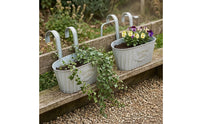 5 Pieces Weathered Finish Oval Hanging Planter Retro Metal Hanging Planter