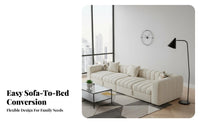 Fold-expandable Sofa Bed with Storage Piano Key Backrest transformable Couch Multi-Functional Design Household Furniture for Students, Guests, Bedroom, Office