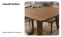 Multi-Purpose Solid Wood Dining Table Versatile Rectangular Dining Table Sturdy Wooden Writing Desk High Load Capacity for Design Enthusiasts, Office Workers, Students