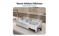 Automatic Temperature Control Commercial Food Warmer Rapid Heating Commercial Food Warming Station Sturdy Construction Electric Buffet Server Easy Cleaning for Restaurant Owners, Cafeteria Team, Cafeterias, Buffets, School Canteens, Restaurants