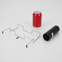 Foldable Plastic Bag Holder, Stainless Steel, Trash Bin, 280g, Lightweight, Garbage Bag Hanger, Includes 5 Rolls