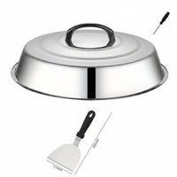 Heat-Resistant Stainless Steel Grill Dome Long-Lasting Cheese Melting Cover Easy to Clean Barbecue Dome Cover Food Grade for Outdoor, Camping