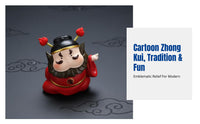 Zhong Kui Cartoon Resin Figurine, Office Desk Anti-Negativity Decor, Car Dashboard Decoration