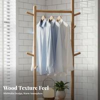 Mobile Design Rolling Coat Rack with Hamper Side Hooks Rolling Clothes Rack with Shelf Multi-Functional Garment Stand Space-Saving for Apartment Dwellers, Students, Homeowners, Living Room, Entryway, Walk-in Closet