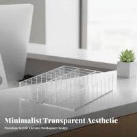 Hotel Key Card Box Clear Design Acrylic Card Holder Desktop Note Card Organizer for Receptionists, Businesses