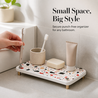 Diatomaceous Earth Absorbent Coaster Tray for Toothbrush Cups and Bathroom Storage