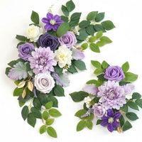 2 Pieces Wedding Arch Flower Set Reusable Welcome Sign Blossom Adornment Handmade Event Decoration for Party