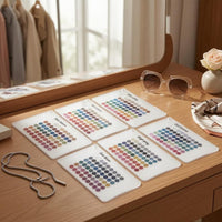 6 Pieces Rounded Corners Seasonal Color Reference Card Punched Hole Season Color Card