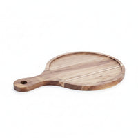 Integrated Handle Handled Serving Board Hanging Hole Wooden Serving Board Natural Wood Grain Dining Accessory Shallow Profile