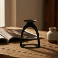 Candle Holder with Arched Frame Tabletop Pillar Candle Holder Modern Decor for Living Room