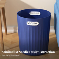Tooth Design Waste Bin Easy Bag Change Collar Less Trash Can Minimalist Plastic Garbage Can Versatile Use for Office Workers
