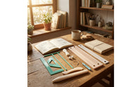 Bookbinding Kit with Waxed Thread Hand-Stitched Bookbinding Tool Kit Notebook Cover Maker Perforated Accurate for Crafters
