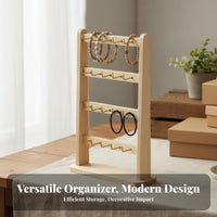 Solid Wood Bracelet Holder Rack Multi-Functional Wooden Jewelry Stand Sturdy & Stable for Vendors, Market Stall, Retail Display, Dresser Top