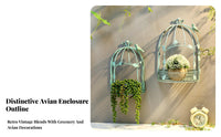 Half Birdcage mounted Mount Vintage & design Hanging Planter Distressed Finish