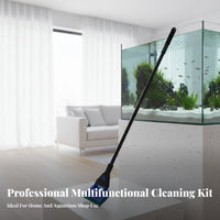 Aquatic Cleaning Kit Interchangeable Heads Long Handle Keeps Hands Dry for Tanks