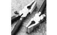 Flat Jaw 8-Inch Holding Pliers Narrow Head Metal Pliers Adjustment Screw Gripping Tools Black Coated Handles