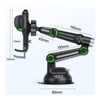 Handsliberated Phone Holder with Adjustable Arm Vacuum Suction Cup Phone Holder Secure Strong for Driving, Dashboard, Windshield, Navigation