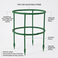 Garden Trellis for Outdoor Plants and Flowers, Sturdy Garden Stakes for Plant Support, Stackable Circular Design for Potted Plants, Tall