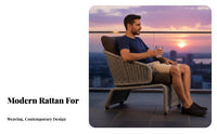 Waterresistant 4-Piece Woven Seating collection sun-resistant outsidedoor Furniture All-Weather Patio Set Water for Families, Entertainers, Homeowners, Garden, Balcony, Backyard, Porch