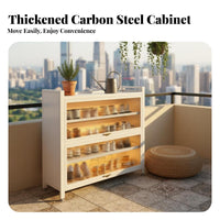 Stand-Alone Standing Rolling Shoe Storage Cabinet Dust-Proof Multi-Tier Shoe Cabinet Dustproof Large Capacity for Families, Homeowners, Students, Hallway, Balcony, Living Room, Bedroom