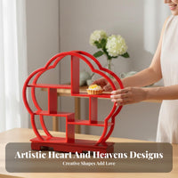 Chinese Design Dessert Stand Elegant Design Plum Blossom Shaped Pastry Shelf Engagement Party Food Display for Engaged Couples, Tea Parties, Weddings