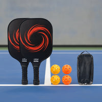 2 Pieces Fiberglass Pickleball Set with Balls 16mm Pickleball Paddles Textured Grip Rackets USAPA Approved for Adults, Beginners, Match Play, Training
