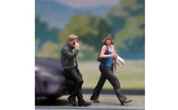 2 Pieces Pedestrian Figures Realistic 1:64 Scale Figures Tiny Miniature Figure for Collectors