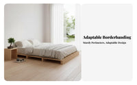 Slatted Woven Mat Frame Japanese and Design Bedroom Furniture Breathable Design Foundation Bed for Apartment DWood & Ecollers, Minimalists