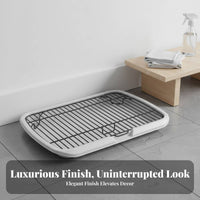 Indoor Dog Potty Tray Detachable Design Dog Potty Tray with Grate Puppy Litter Box with Spray Guard Non-Slip Bottom