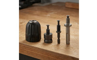 Metal Drill Chuck Kit Ribbed Self-Tightening Chuck Adapter Wear Resistant
