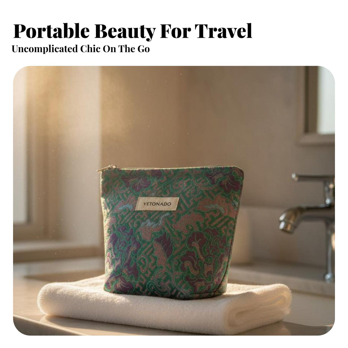 Chinese Aesthetic Makeup Pouch Multi-Purpose Floral Jacquard Cosmetic Bag